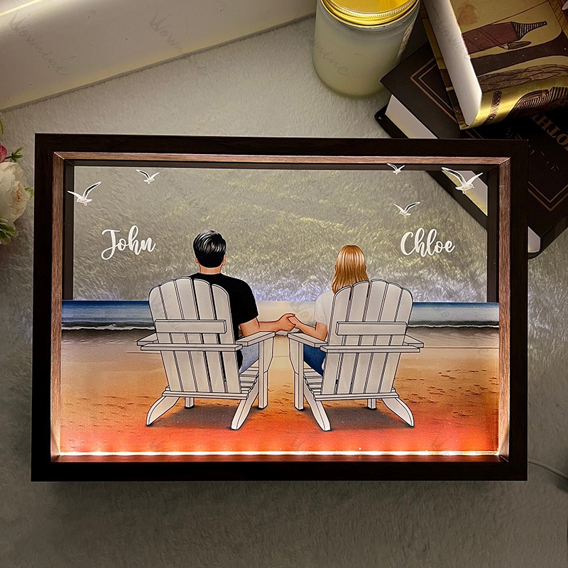 You & Me Beach Love Custom LED Frame
