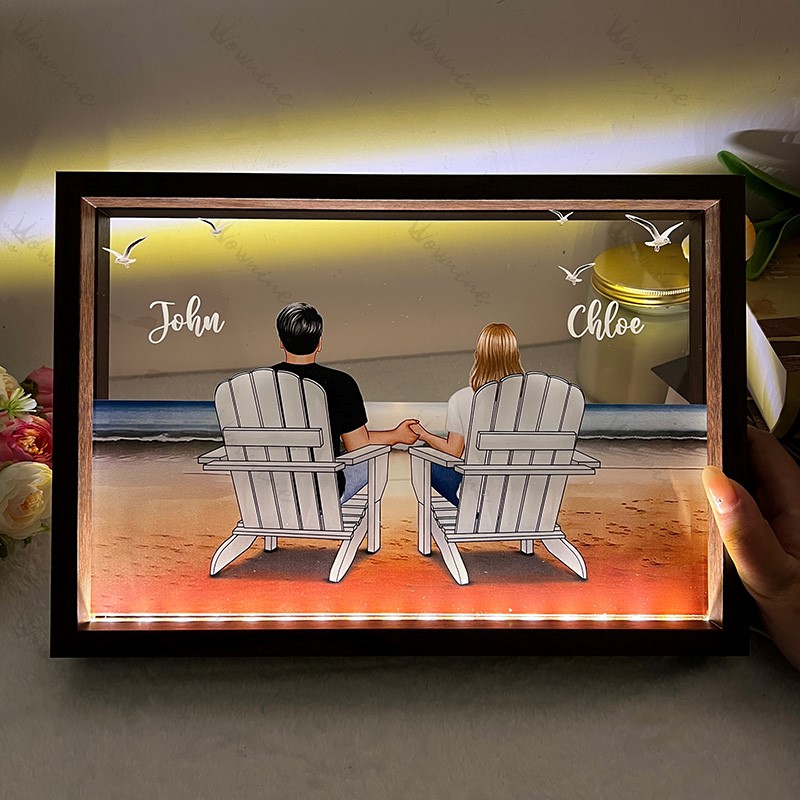 You & Me Beach Love Custom LED Frame