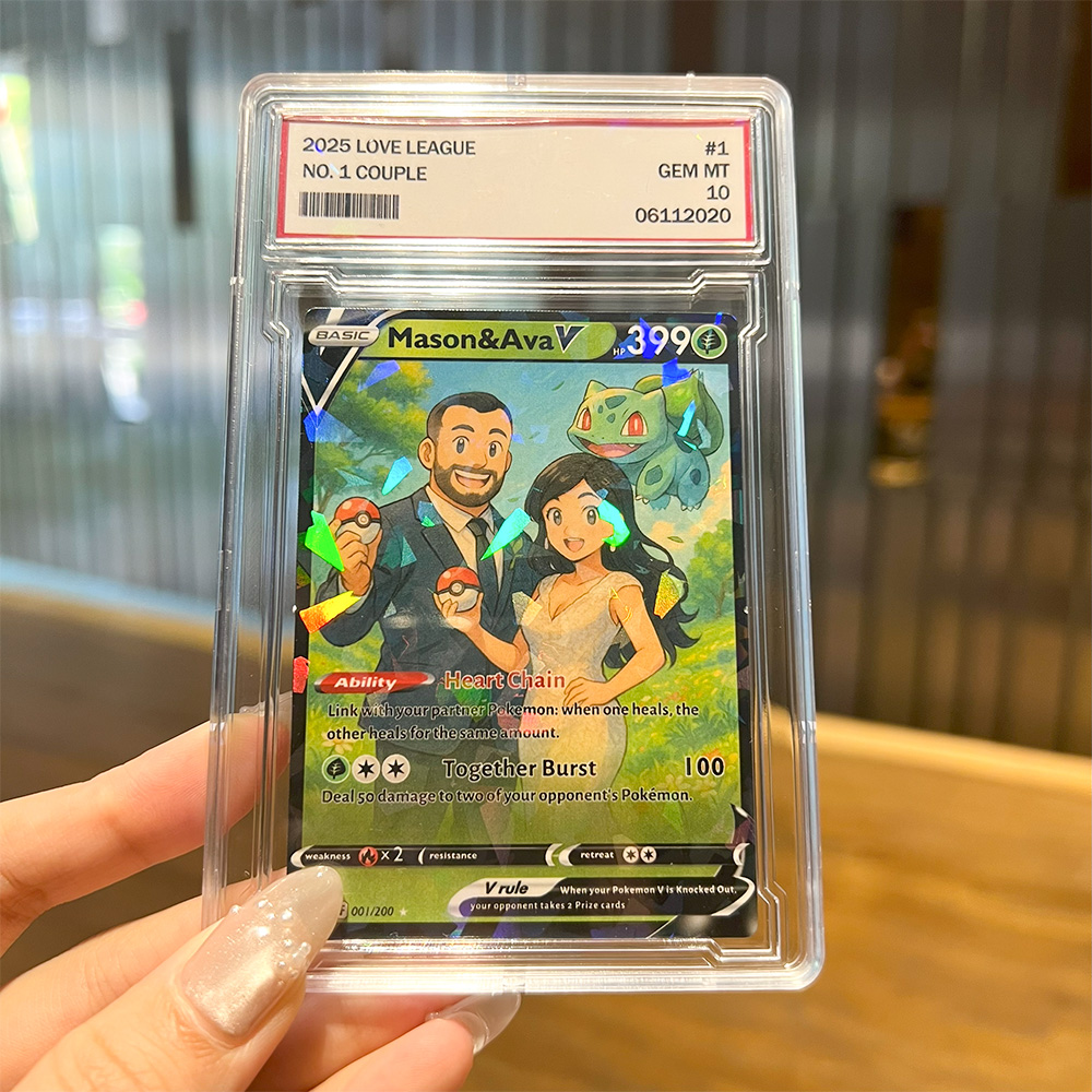 Custom Anime PokeLove 8 Types V Card For Couples Pokecard with Poke Character