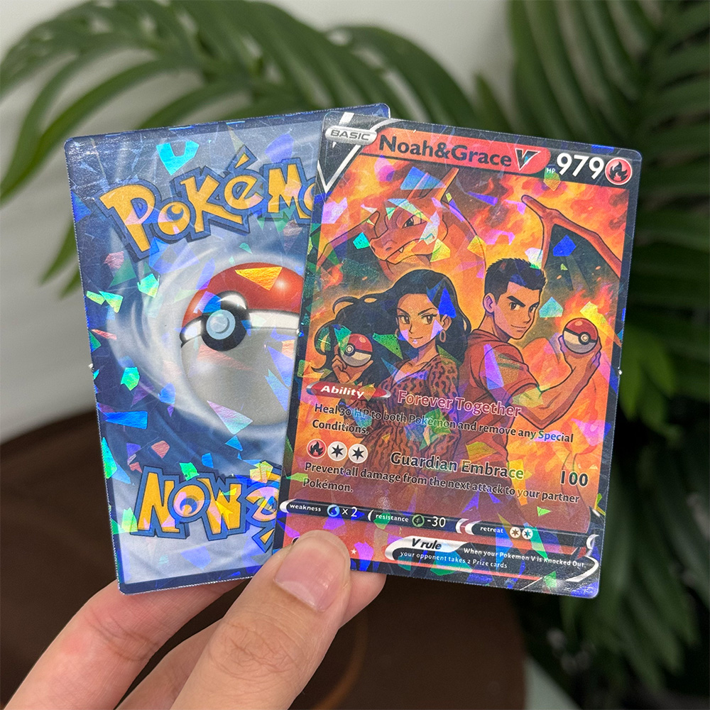 Custom Anime PokeLove 8 Types V Card For Couples Pokecard with Poke Character