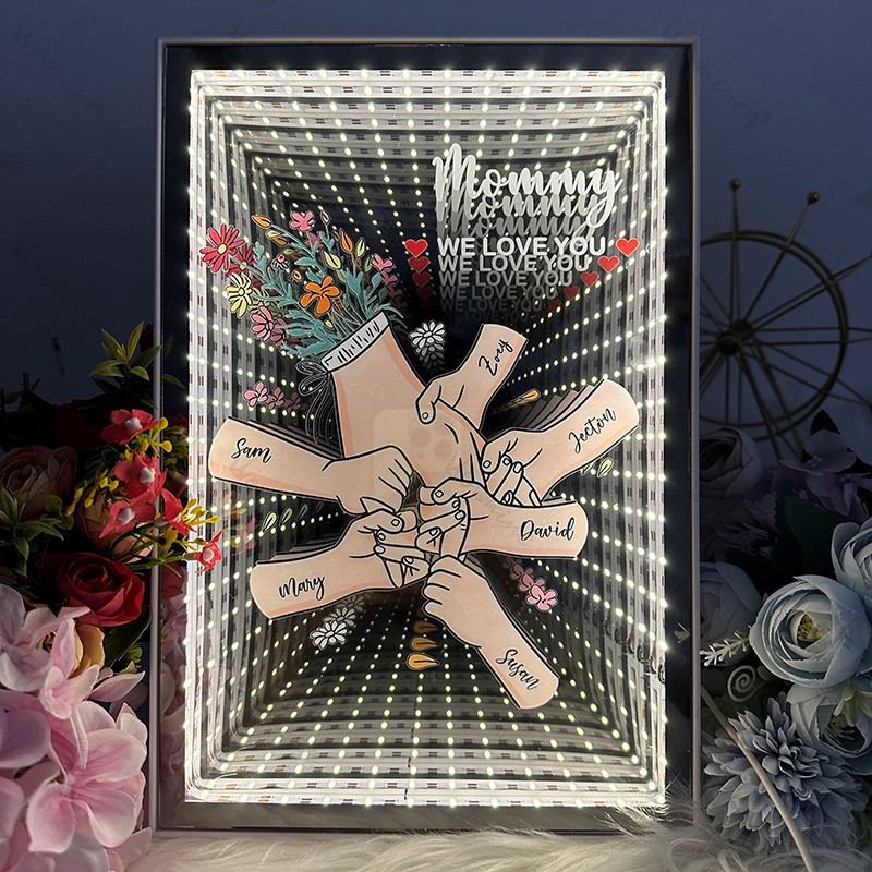 Personalized Mom We Love You Starry Mirror Light box