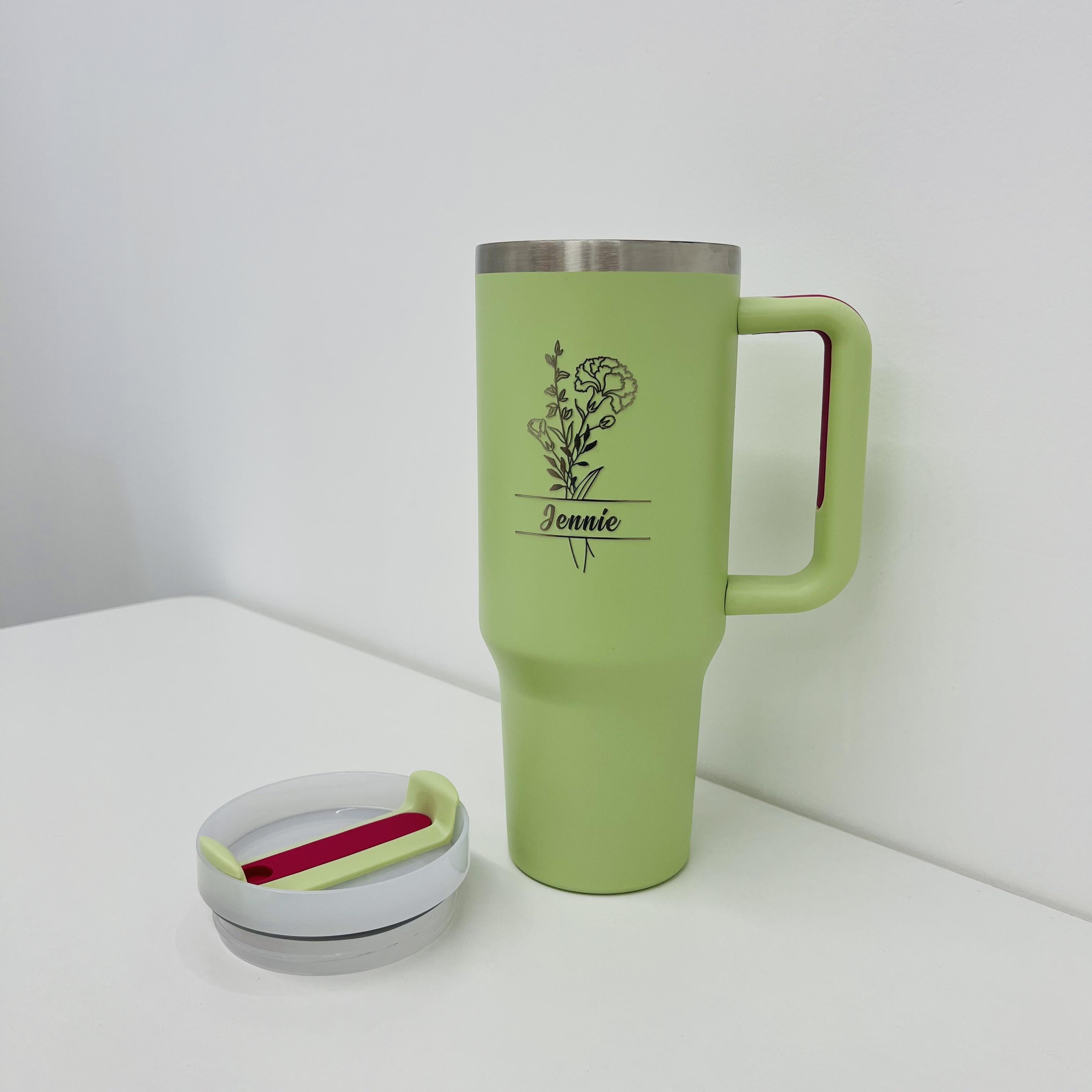 Laser Engraved Birth Flower Personalized  Tumbler