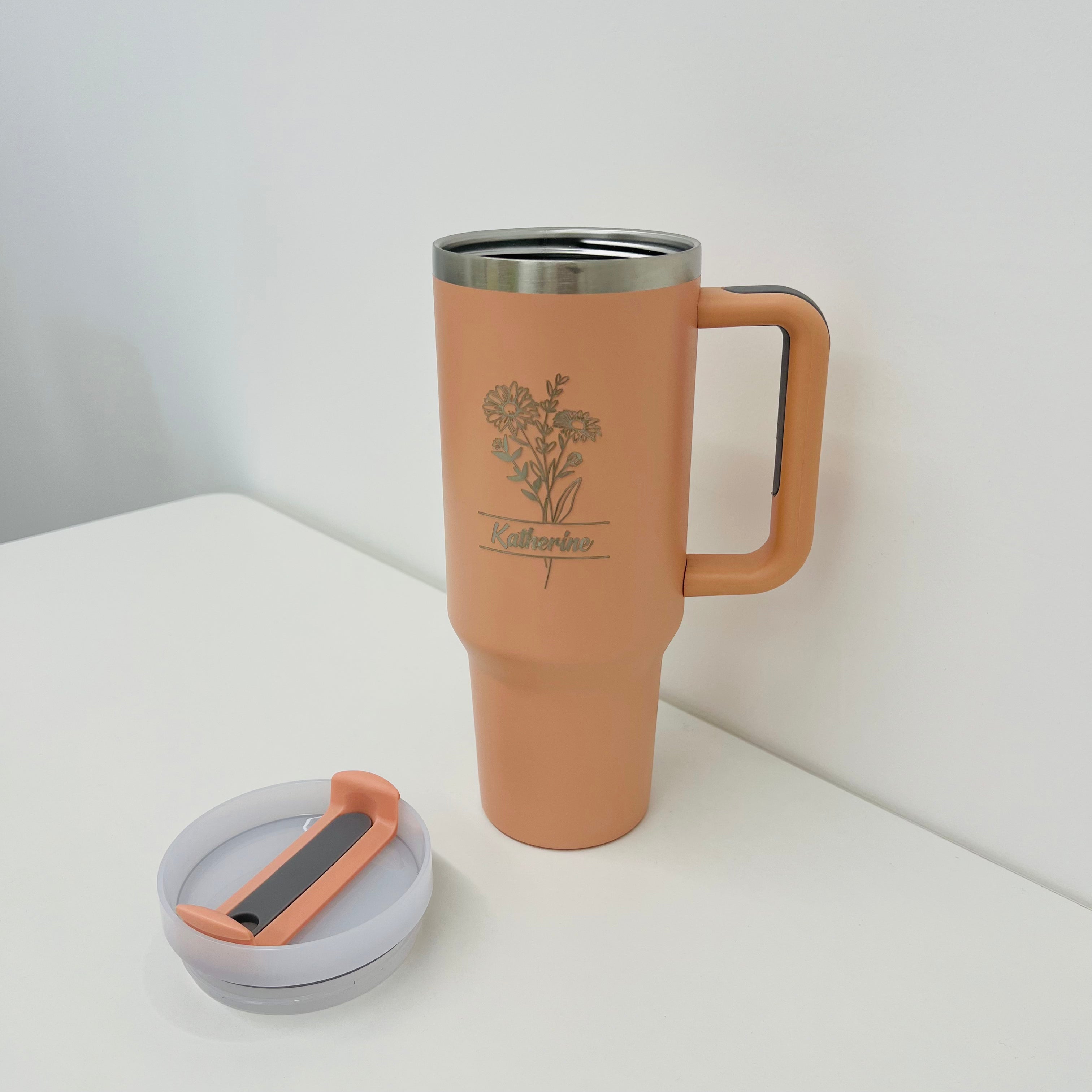Laser Engraved Birth Flower Personalized  Tumbler