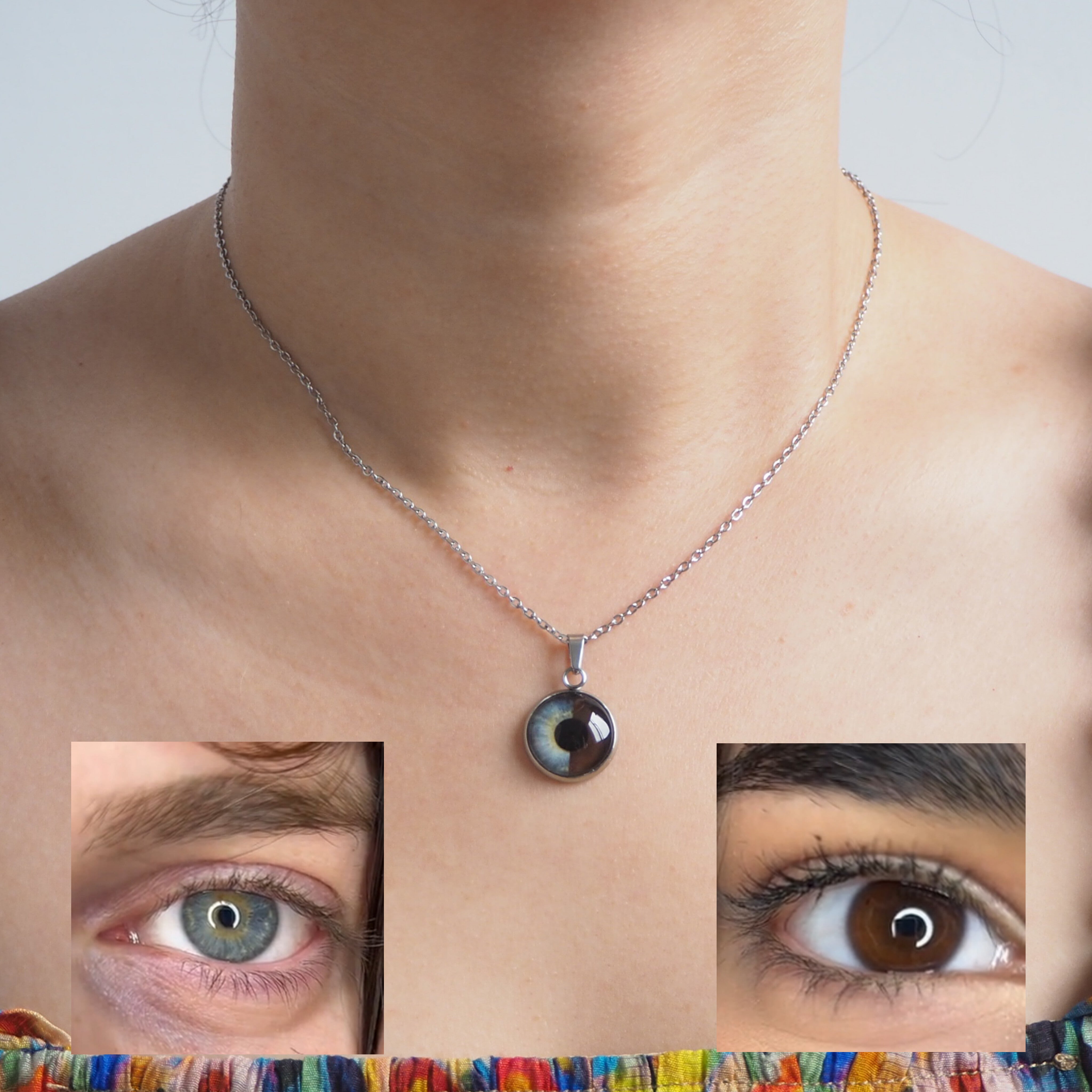 Custom Couple Eyes  Necklace