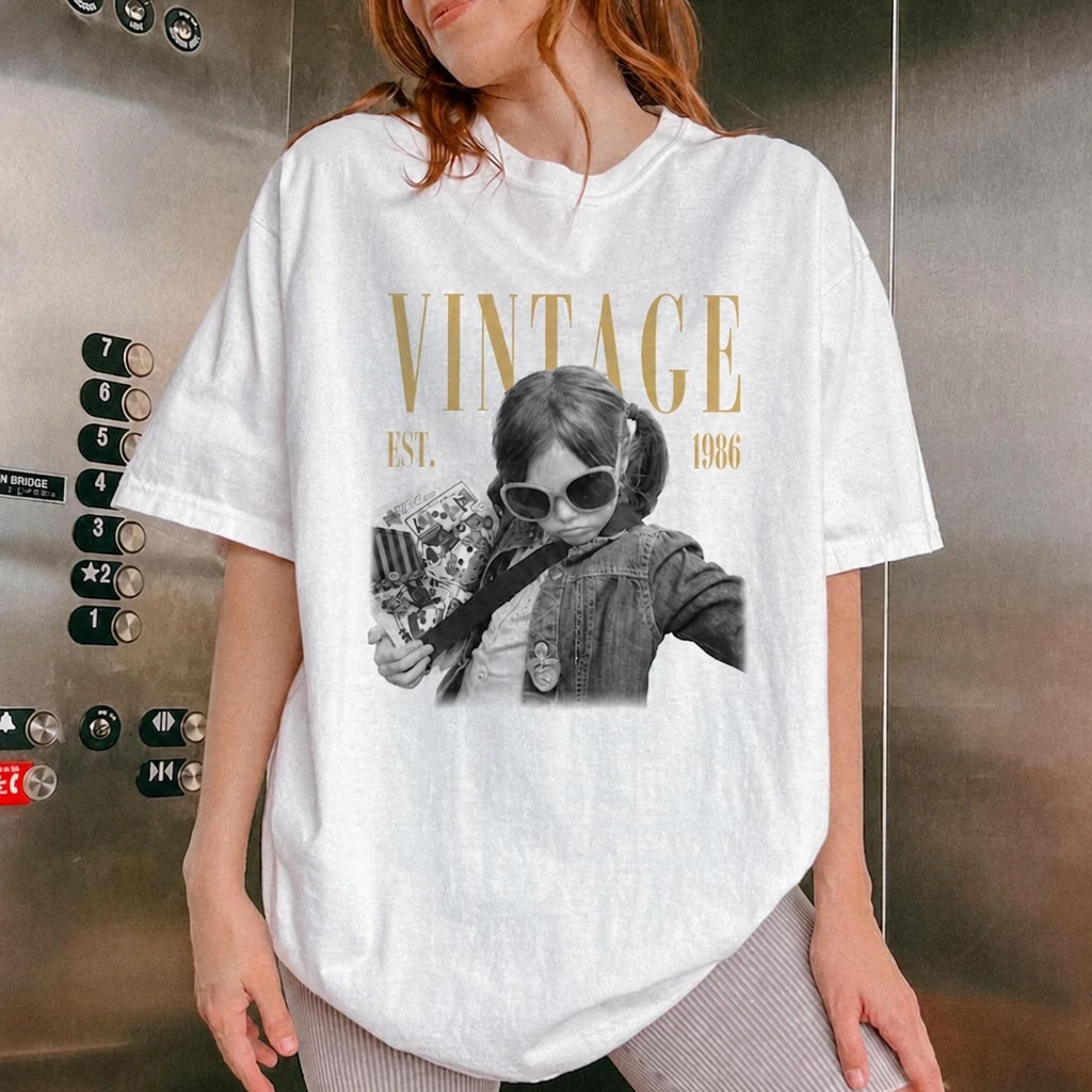 Personalised Vintage Photo And Year Birthday Shirt
