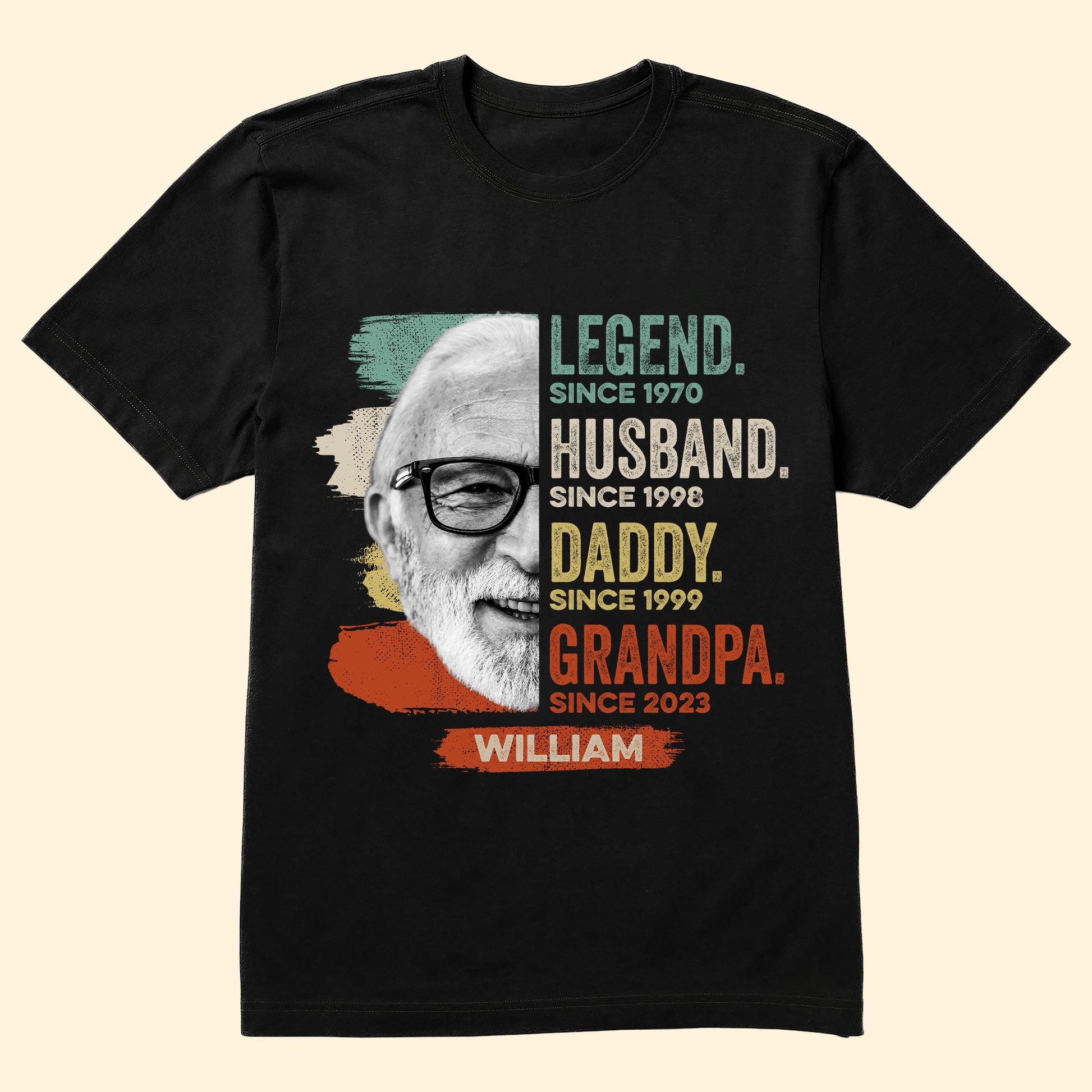 Legend Daddy Grandpa Custom Photo Shirt