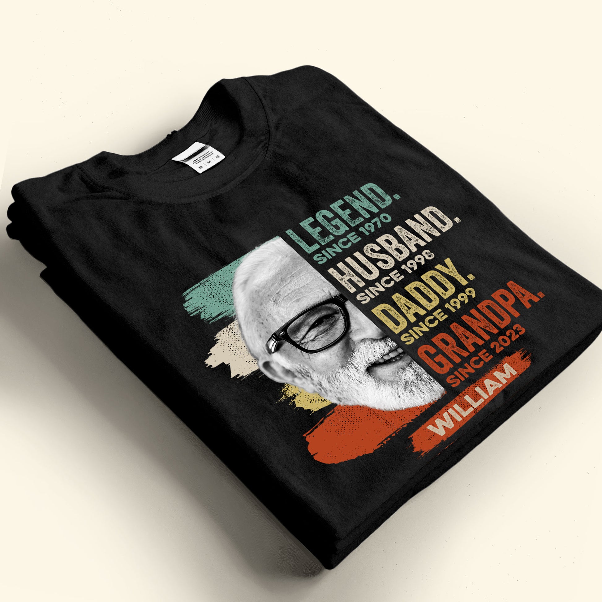 Legend Daddy Grandpa Custom Photo Shirt