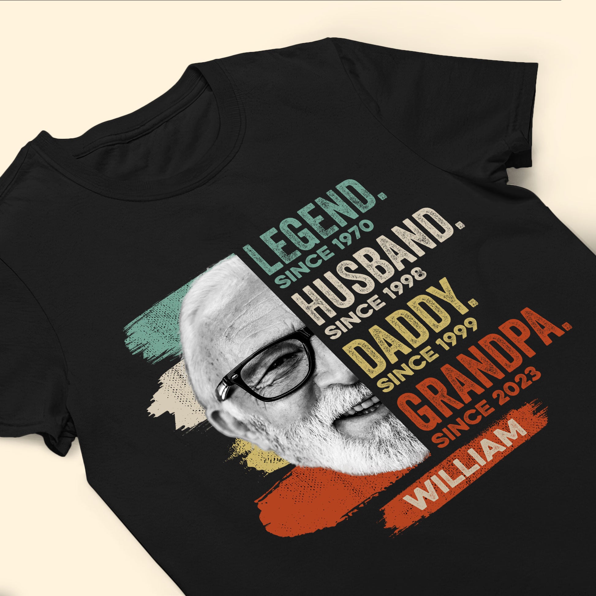 Legend Daddy Grandpa Custom Photo Shirt