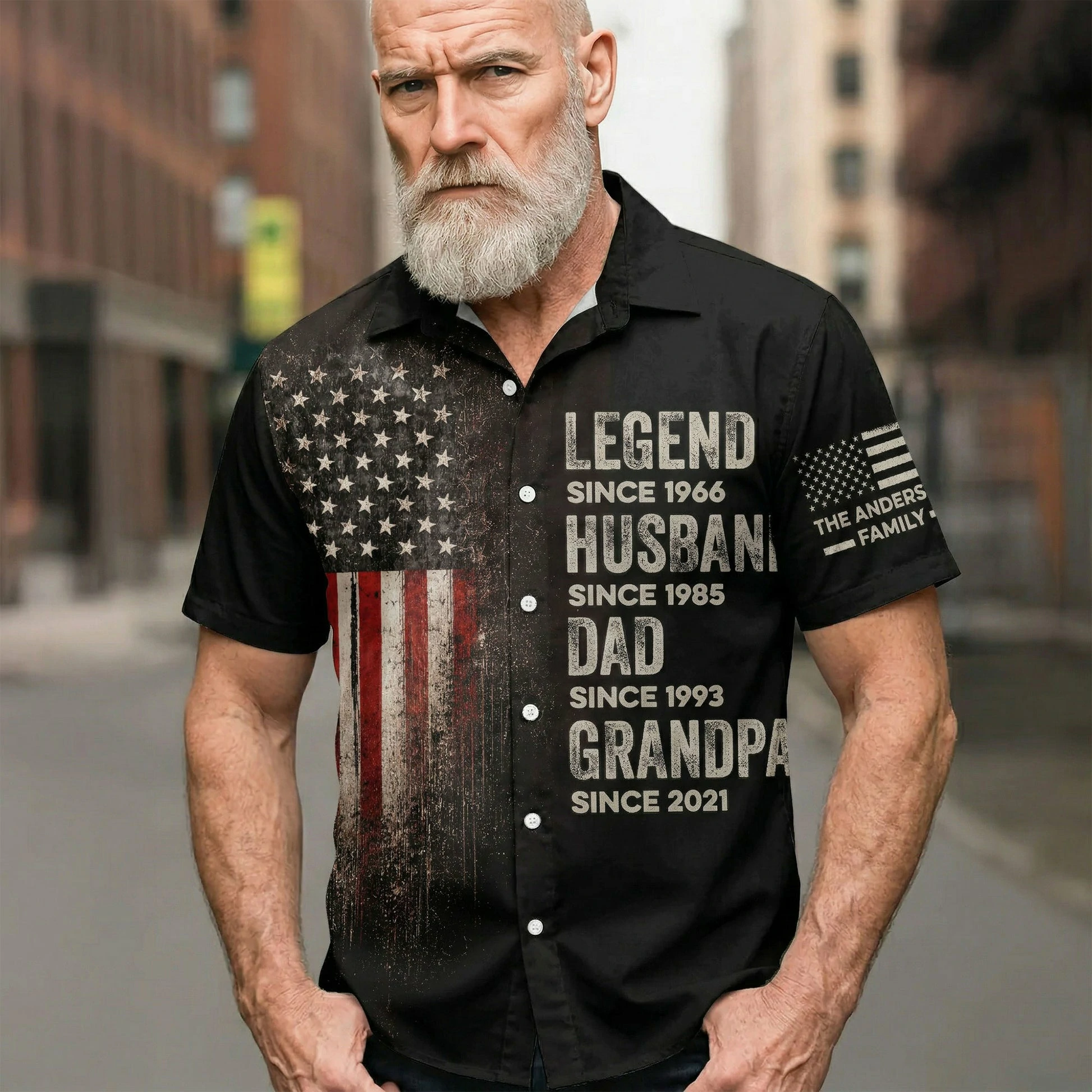 Custom  Legend Husband Dad And Grandpa Family Name Hawaiian Shirt