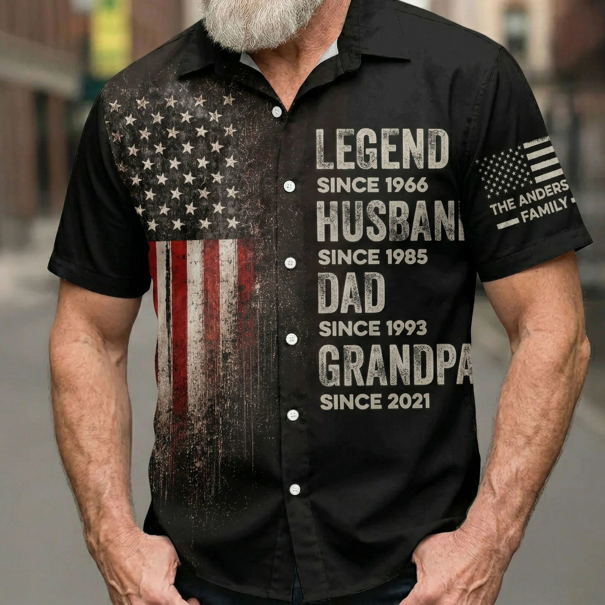 Custom  Legend Husband Dad And Grandpa Family Name Hawaiian Shirt