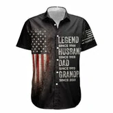 Custom  Legend Husband Dad And Grandpa Family Name Hawaiian Shirt