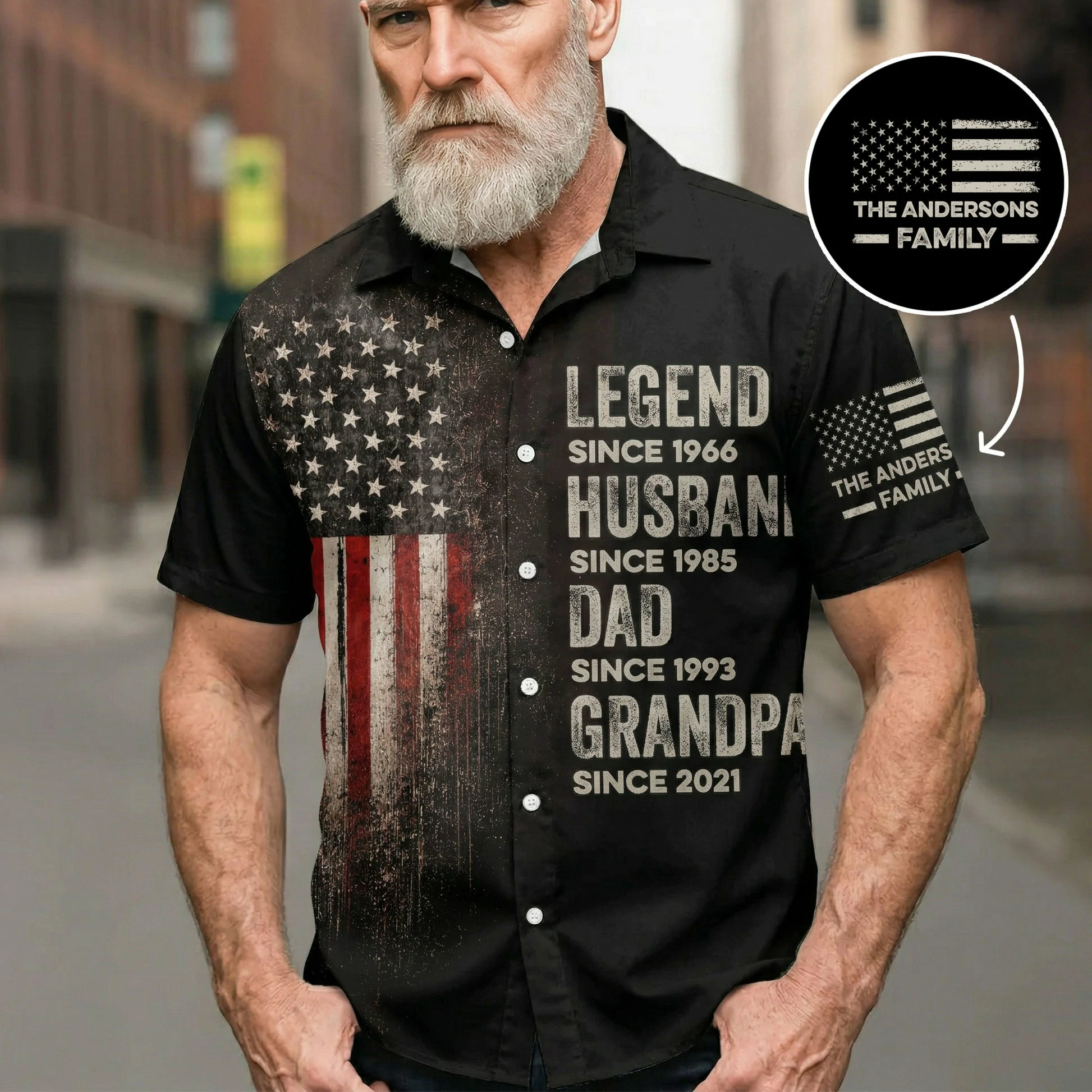 Custom  Legend Husband Dad And Grandpa Family Name Hawaiian Shirt