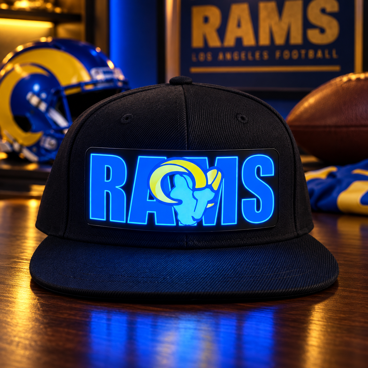 Football Fan LED Light-Up Snapback Cap