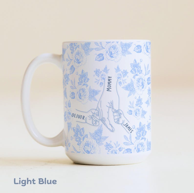 Custom Mother's Day Mug Holding Hands with Kids