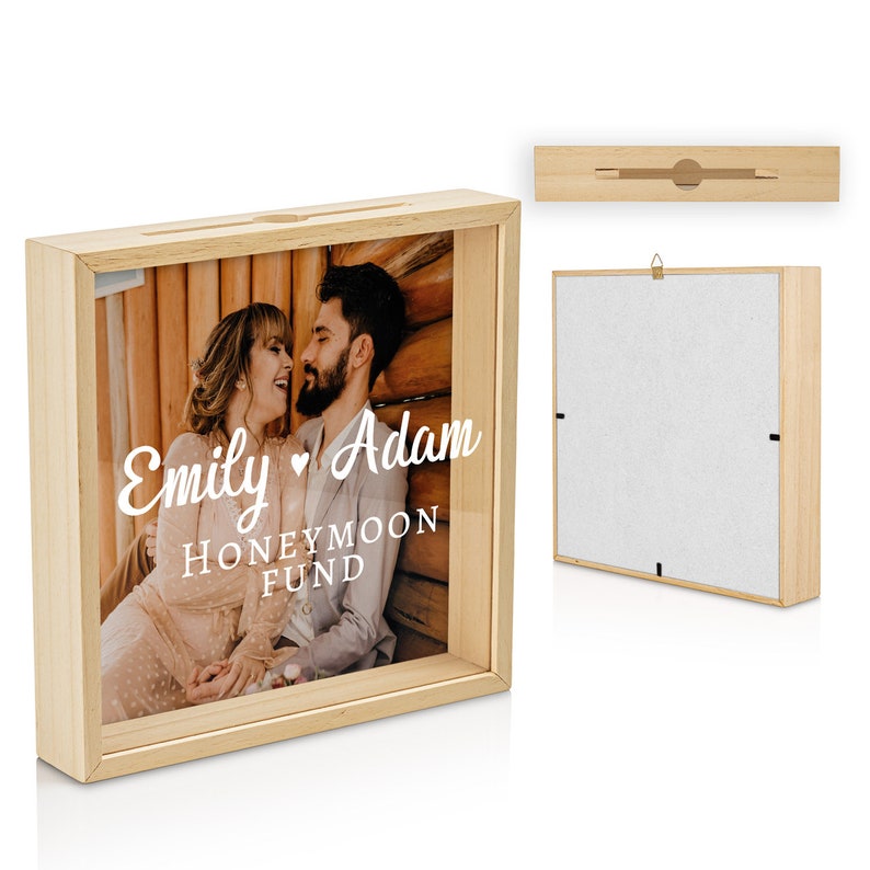 Honeymoon fund personalized money box valentine's day gift.