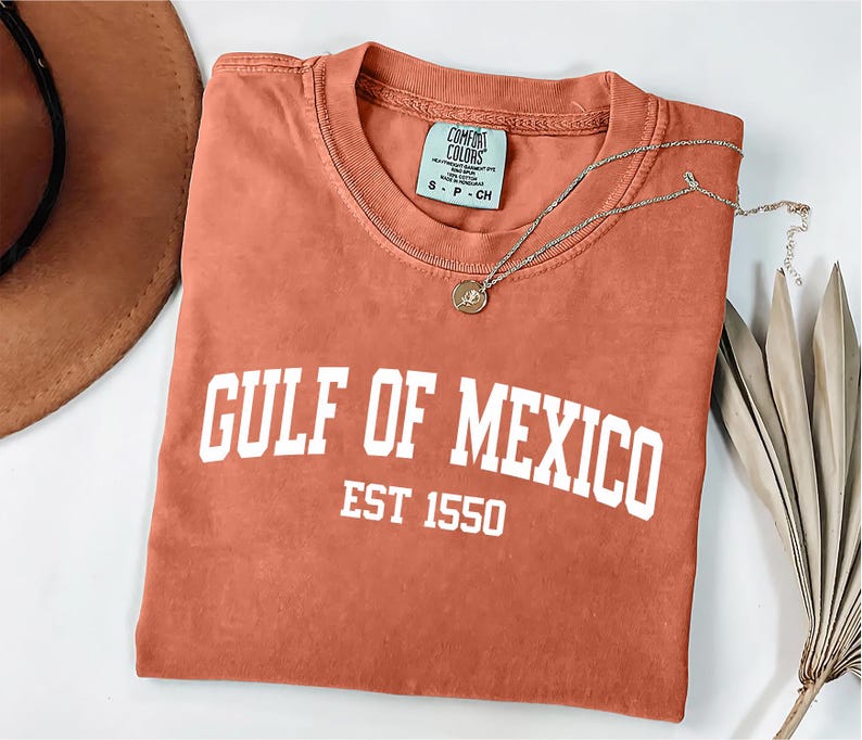 Gulf of Mexico Est 1550 T-Shirt, Subtle Anti-Trump Gulf Coast Tee