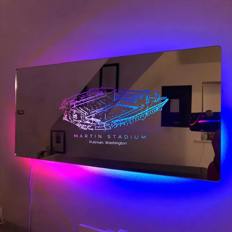 Martin Stadium Washington Mirror Light-Gifts For Sports Lovers、Washington State Cougars、NCAA
