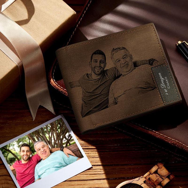 Men's Custom Photo Engraved Wallet 
