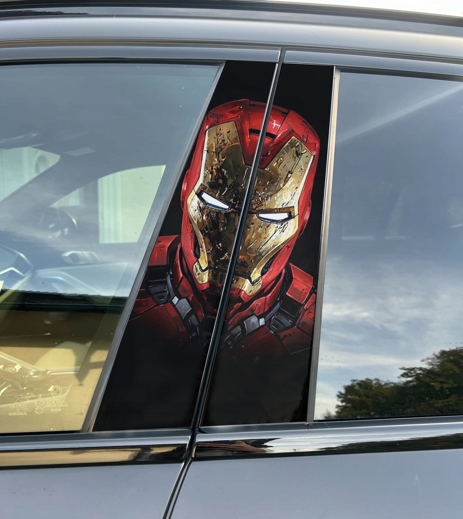 Custom Ironman Car Pillar Wrap - Premium Vinyl B-Pillar Decal, Universal Fit