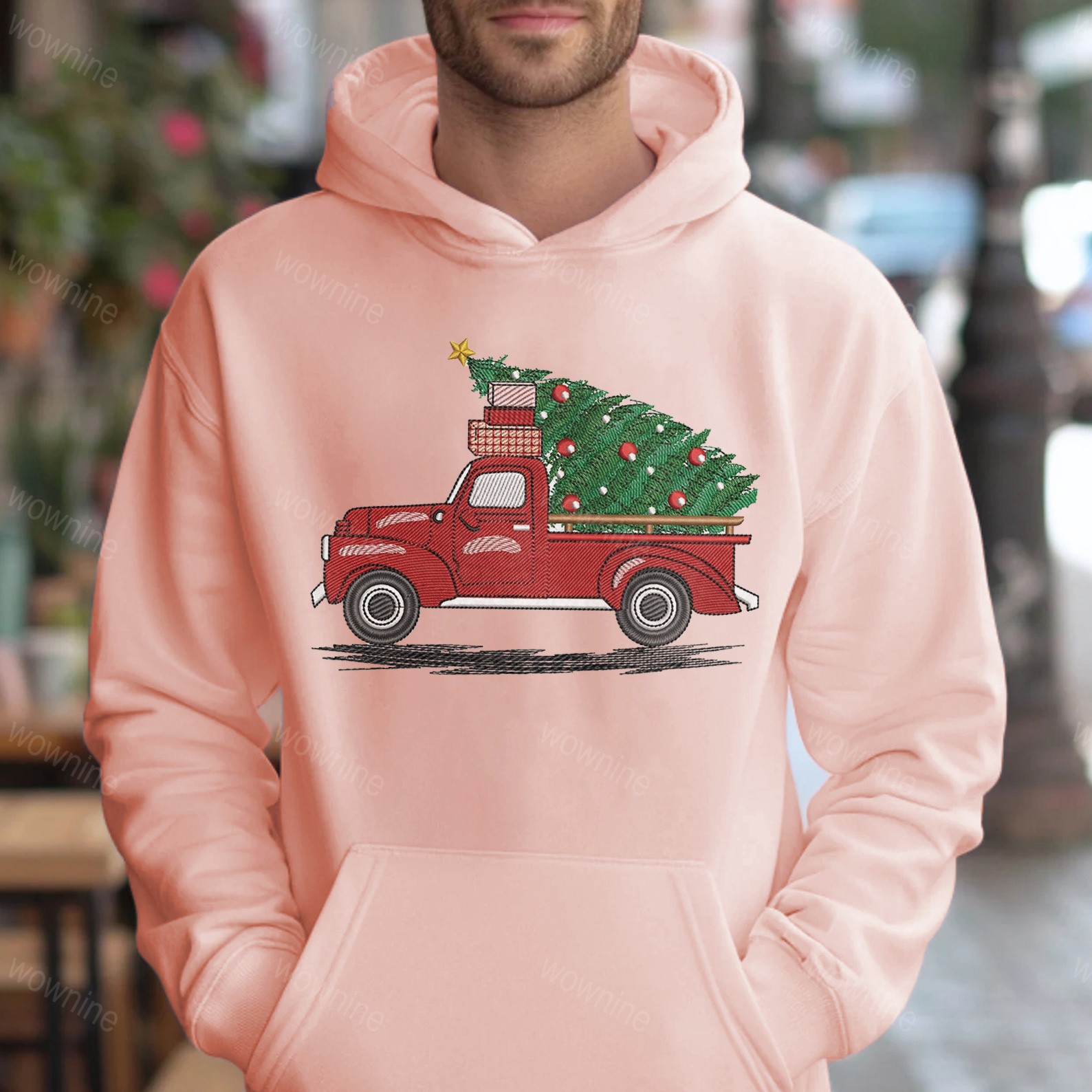 Merry Christmas Car Sweatshirt, Merry Christmas Embroidered Sweatshirt, Christmas Party Gift, Holiday Sweater