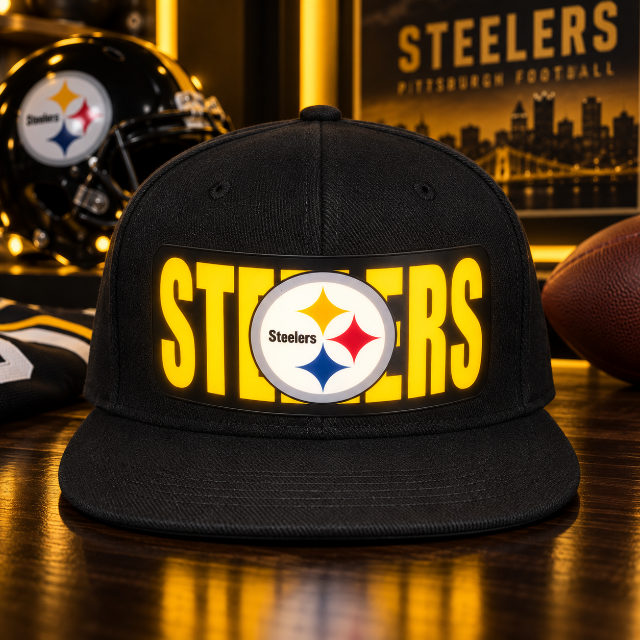Football Fan LED Light-Up Snapback Cap