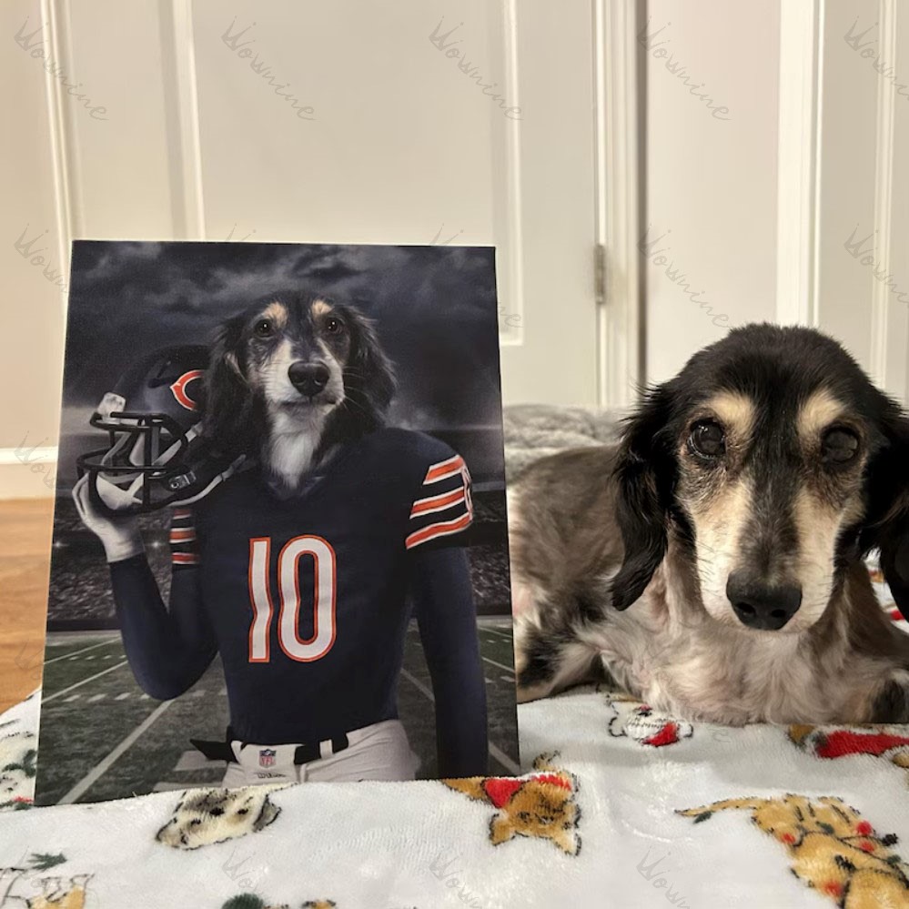 Custom American Football Pet Canvas Portrait