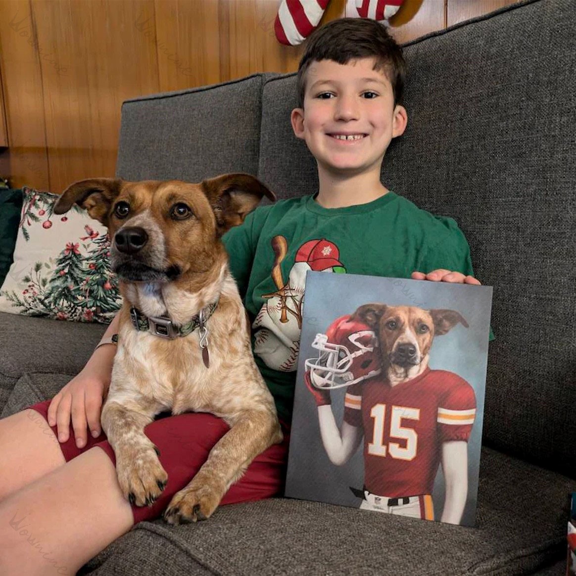 Custom American Football Pet Canvas Portrait