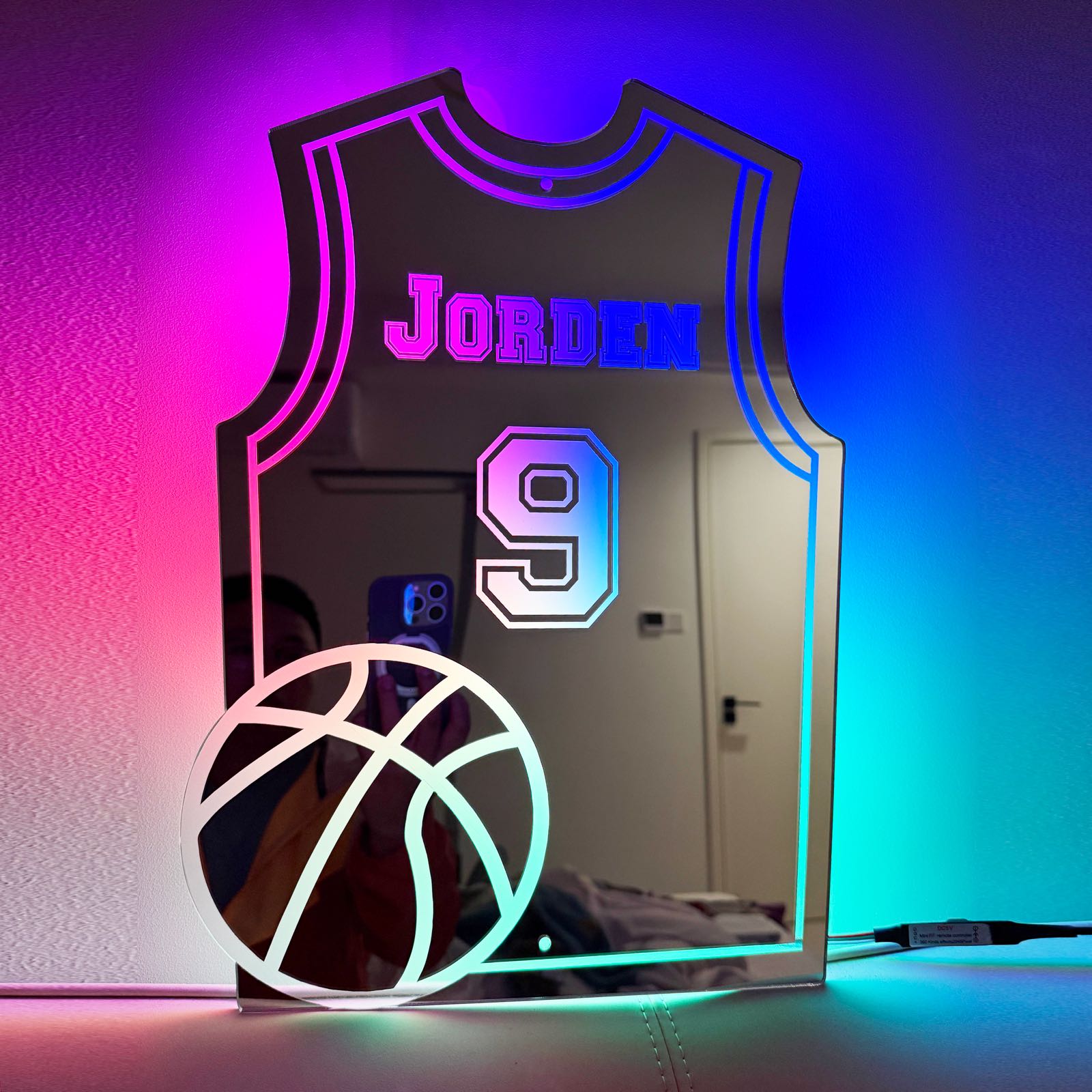 Personalized LED Cool Mirror Lights For American Football Fans