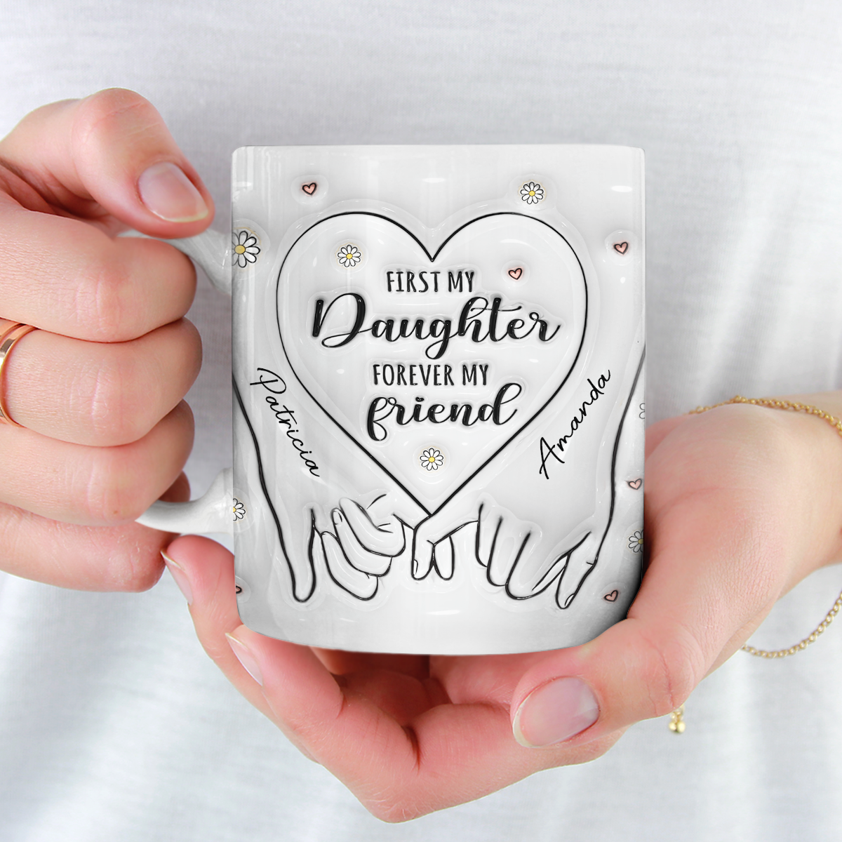 Forever My Friend - Family Personalized Custom 3D Inflated Effect Printed Mug - Gift For Mom, Daughter