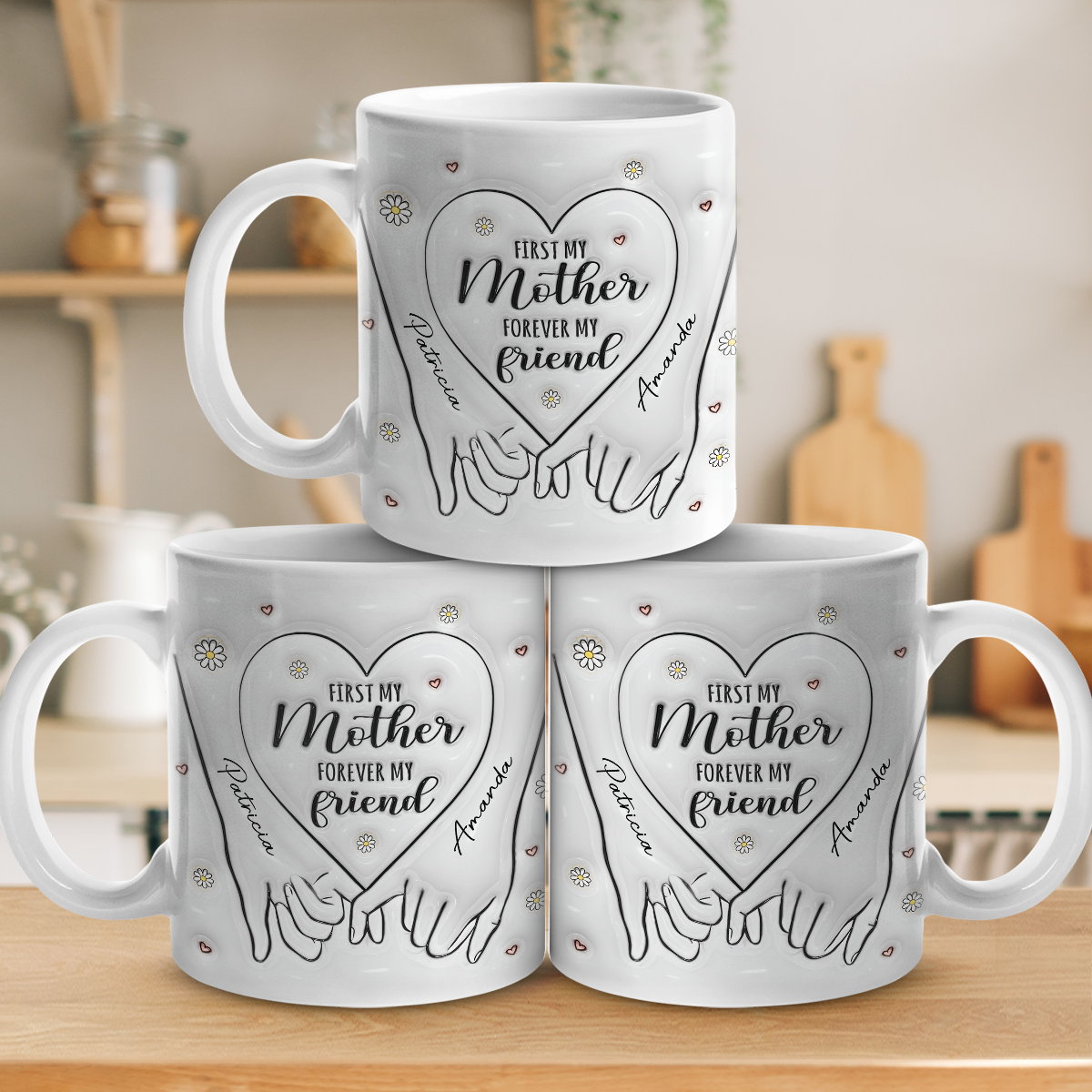 Forever My Friend - Family Personalized Custom 3D Inflated Effect Printed Mug - Gift For Mom, Daughter