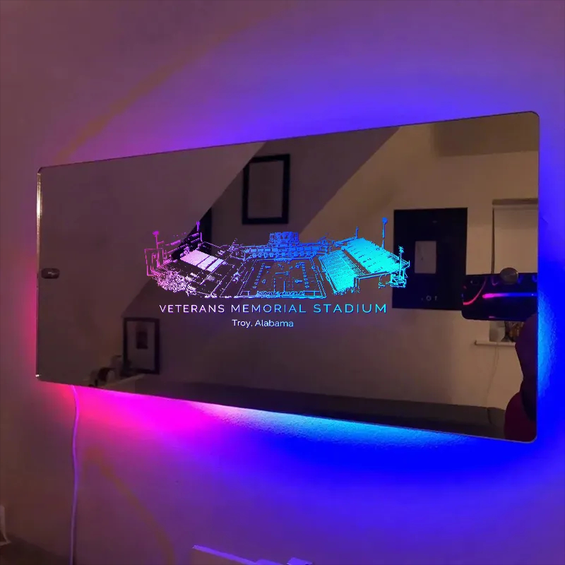 Veterans Memorial Stadium Mirror Light-Gifts For Sports Lovers、Troy University、Trojans、NCAA、Alabama