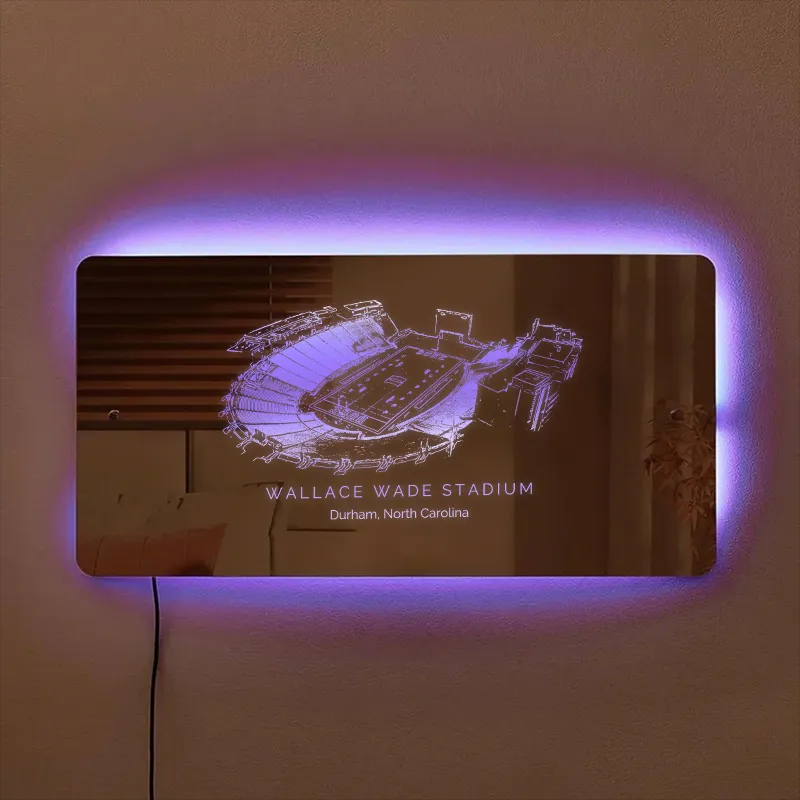 Wallace Wade Stadium Mirror Light-Gifts For Sports Lovers、Duke Blue Devils、NCAA、Duke University、North Carolina