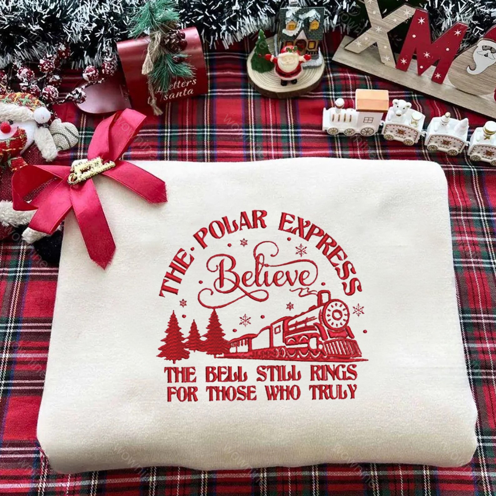 The Polar Express Believe Sweatshirt, The Bell Still Rings For Those Who Truly Embroidered Sweatshirt, Christmas Express Sweatshirt