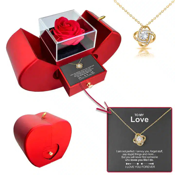 White Gold Necklace - Realistic Rose -The Perfect Gift To My Love