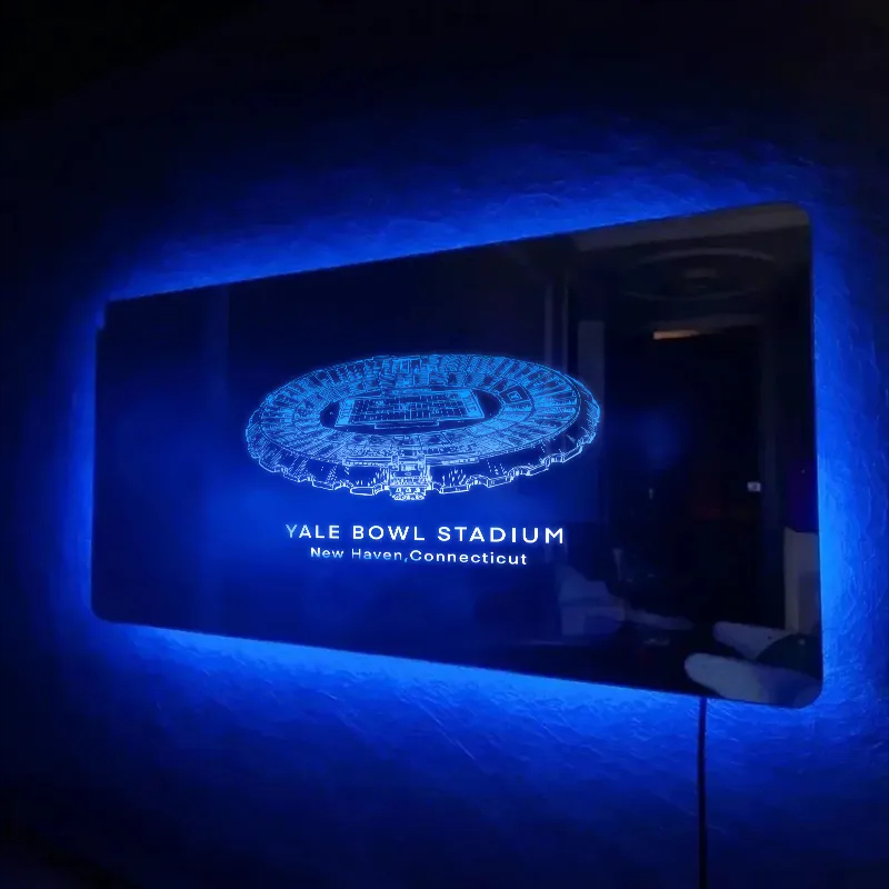 Yale Bowll Stadium Mirror Light-Gifts For Sports Lovers,Yale Bulldogs 、NCAA、Yale University、New Haven