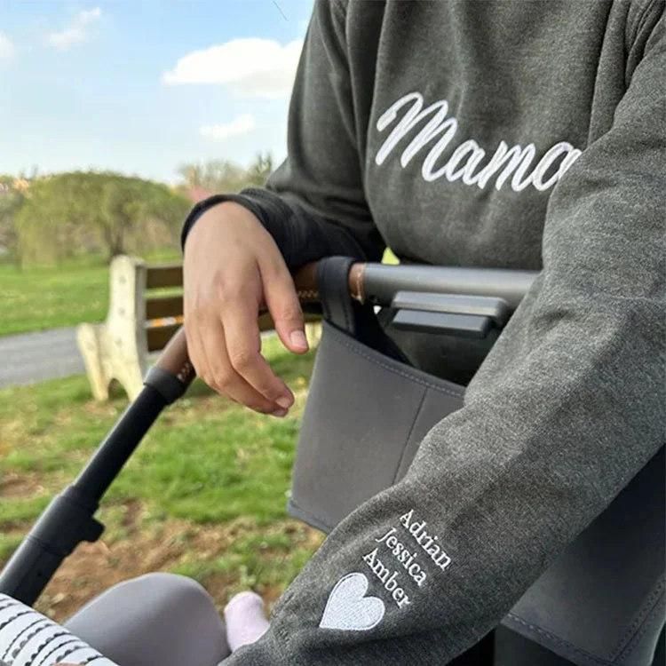 Custom Embroidered Mama Sweatshirt with Names