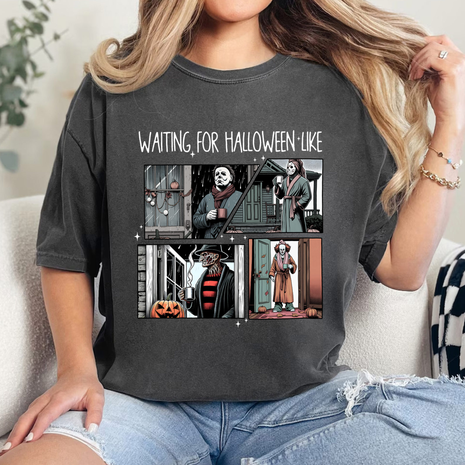 Waiting For Halloween Like Horror Movie Characters Shirt