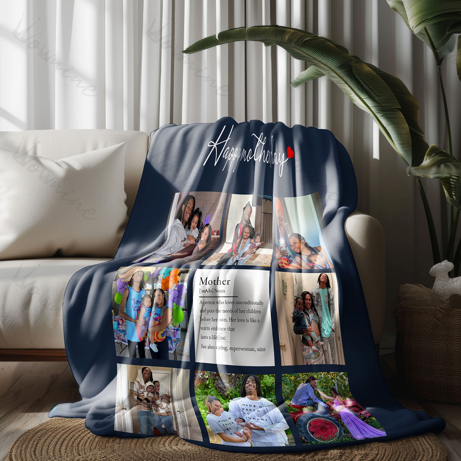 Personalized 9 Photos Happy Mother's Day Blankets Fleece Blanket