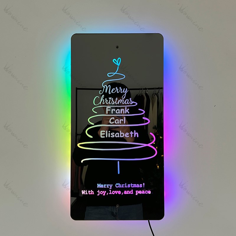 Custom Christmas Family Names Mirror