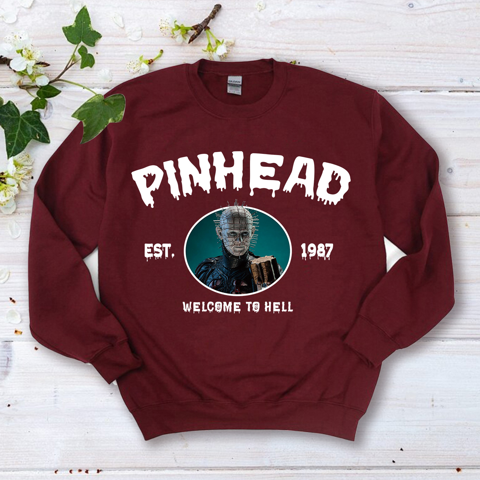 Customized Vintage Halloween Characters Sweatshirt,Horror Movie Pinned Shirt