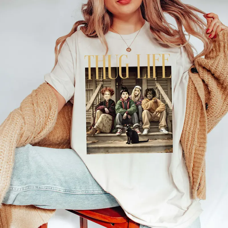Thug Life H0cus P0cus Halloween Vintage T-Shirt Sweatshirt Hoddie
