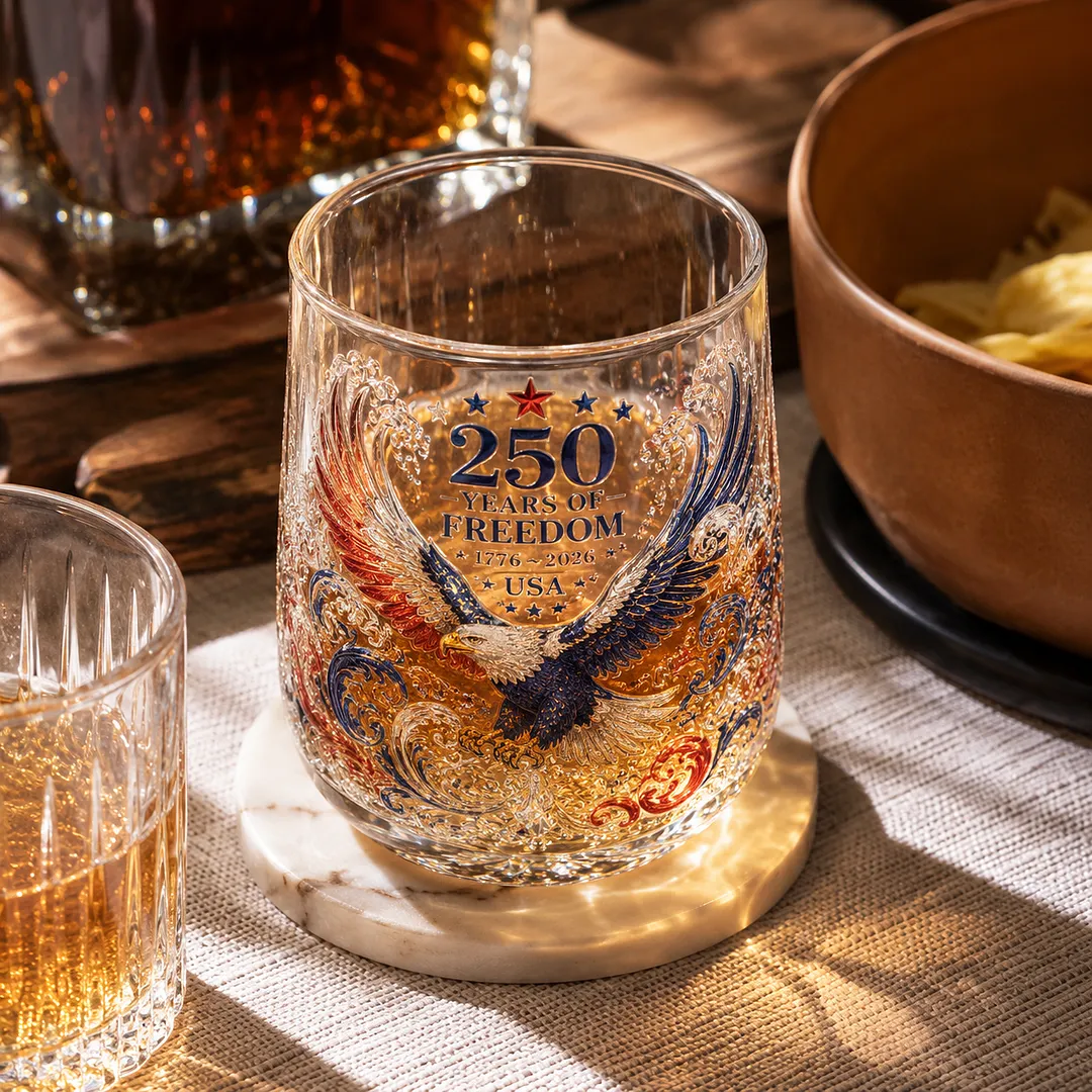 2026 USA 250 Years of Freedom Eagle Stemless Glass