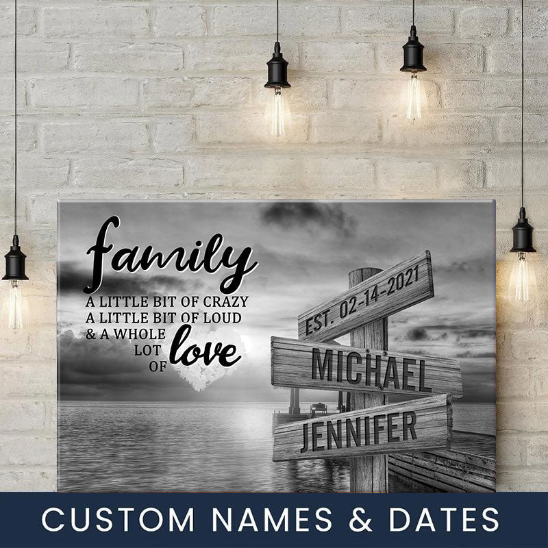 Coast Sunset A Little Whole Lot of Love Multi-Names Premium Canvas #1