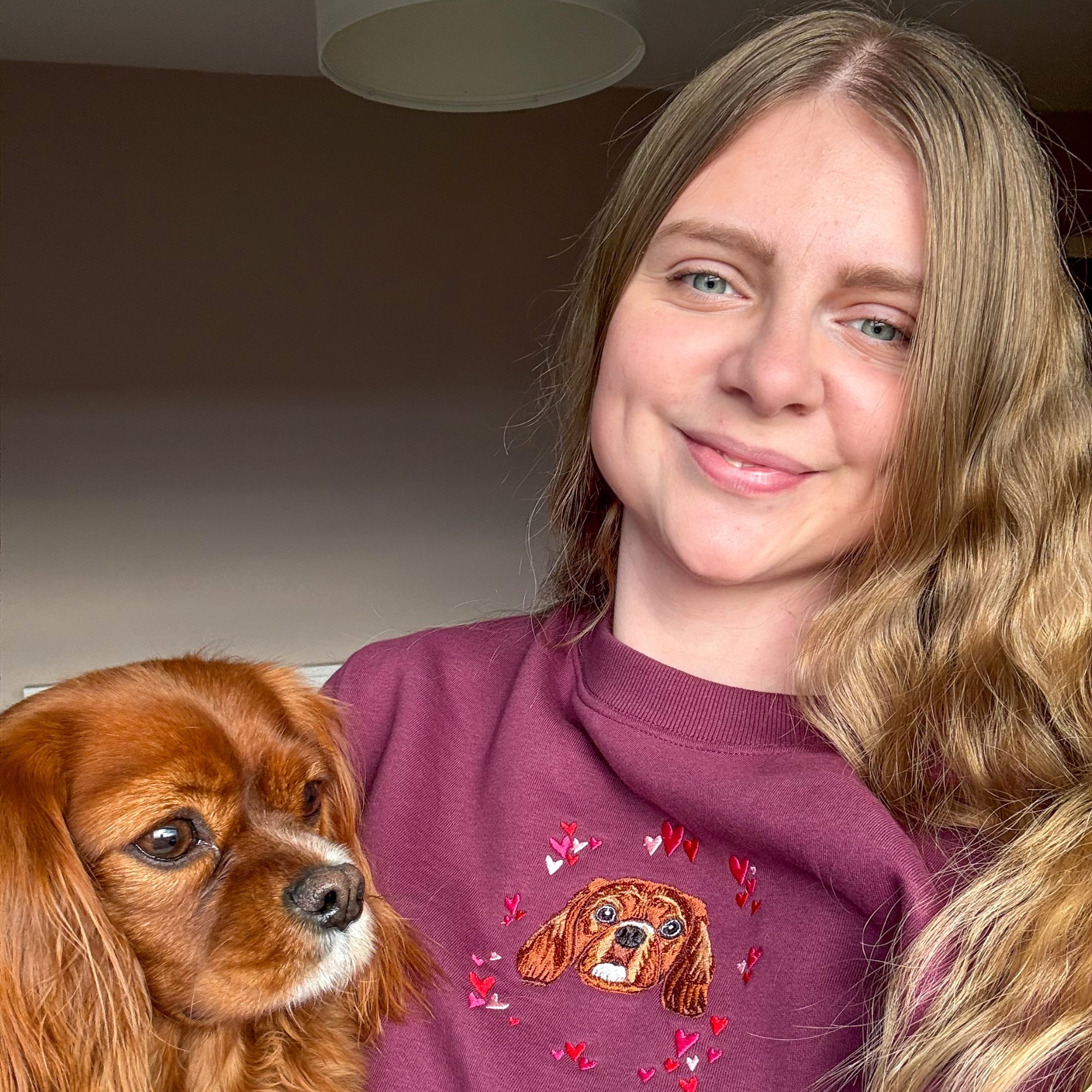 Embroidered Pet Portrait Hearts Sweatshirt