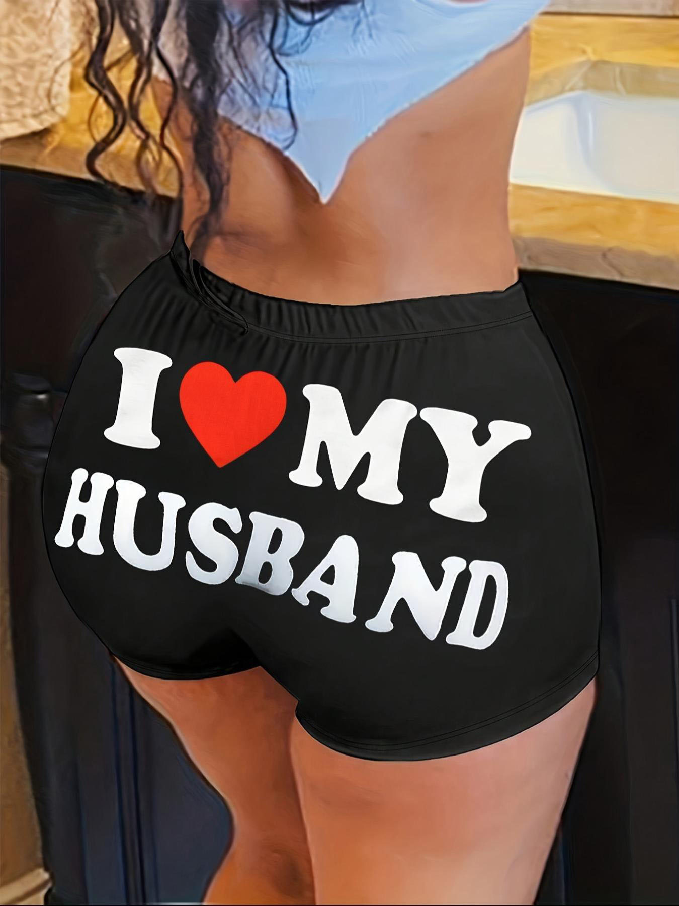 I Love My Hot husband Comfy Elastic Waist Shorts
