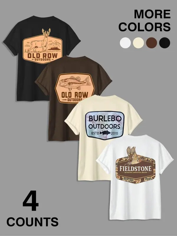 “Outdoor Soul 4 - Pack” Nature & Brand Graphic Tees