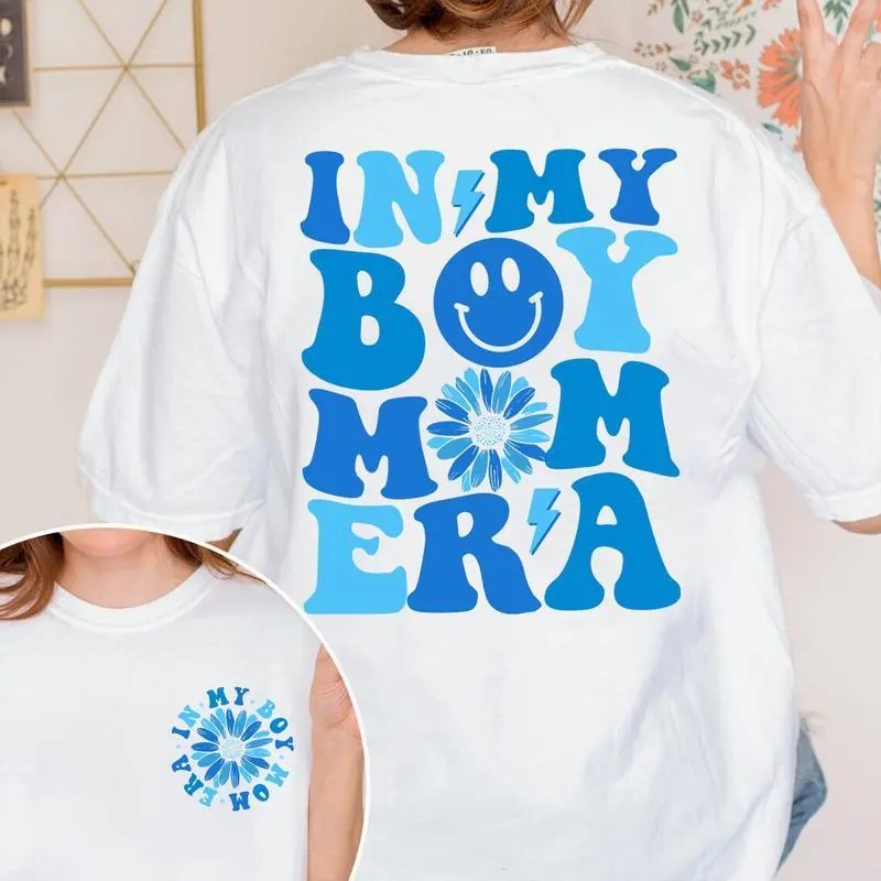 “Boy Mom Era” Retro Groovy Graphic Tee