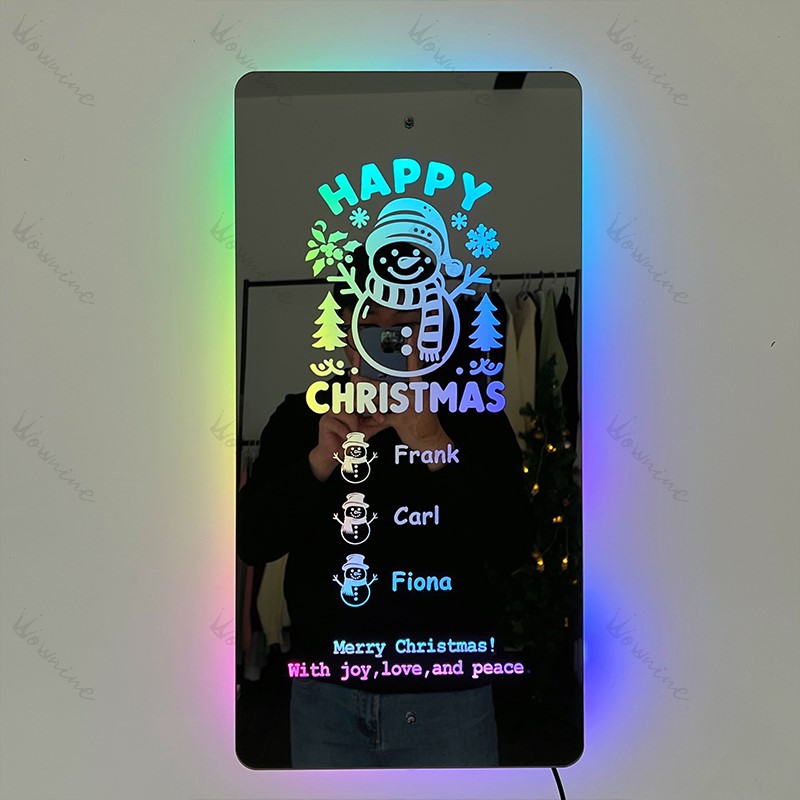 Custom Christmas Family Names Mirror