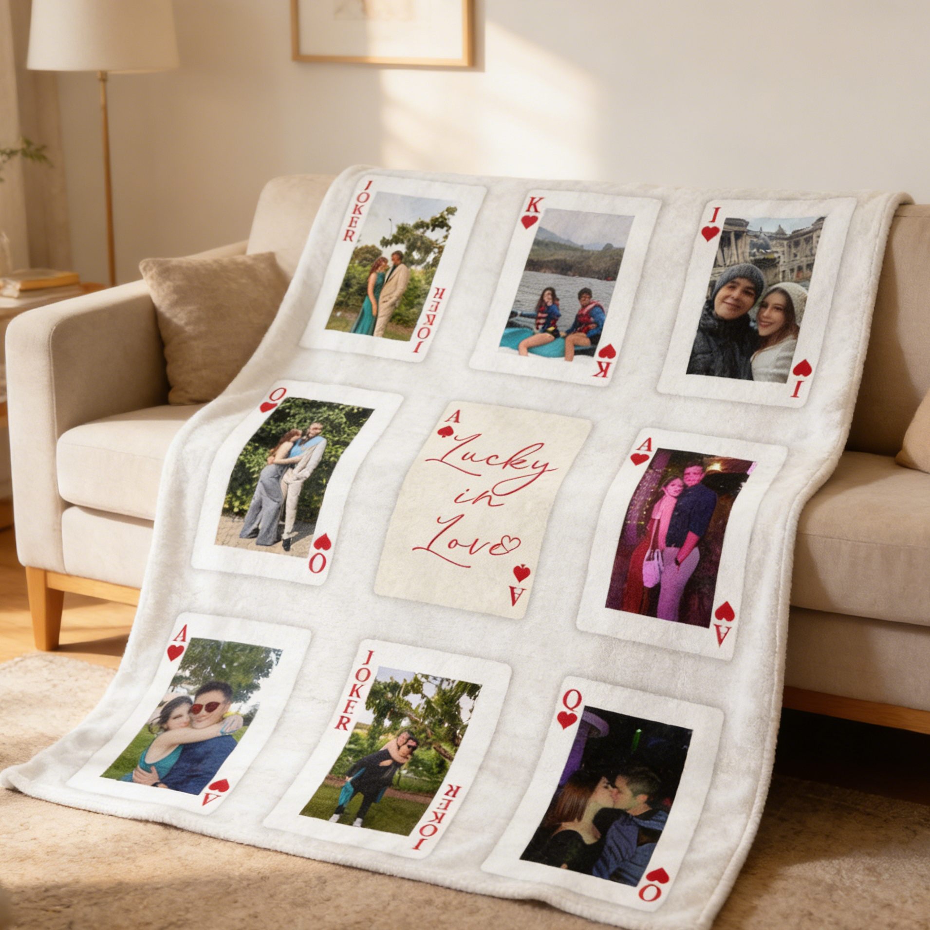 Custom Photo Playing Cards Blanket 🂡