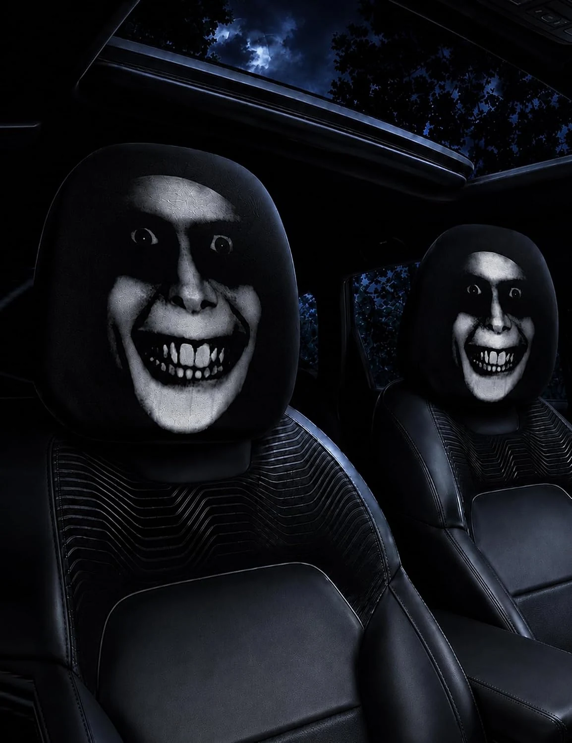 Ghost Face Car Headrest Covers - Style A